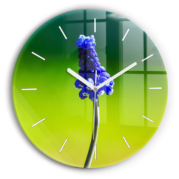 Horloge ronde Fleurs bleues