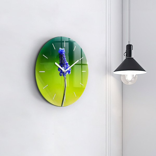 Horloge ronde Fleurs bleues