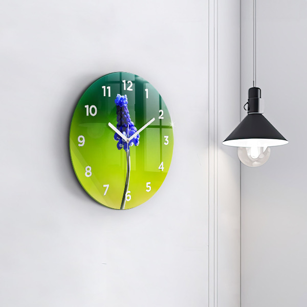 Horloge ronde Fleurs bleues