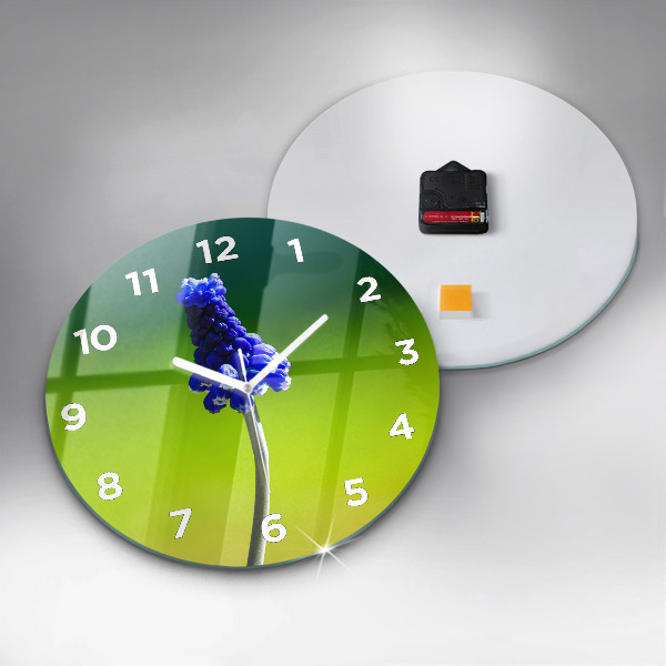 Horloge ronde Fleurs bleues