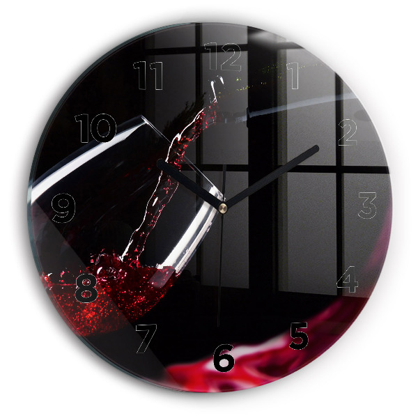 Horloge ronde Vin rouge