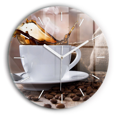 Horloge ronde Une tasse de café