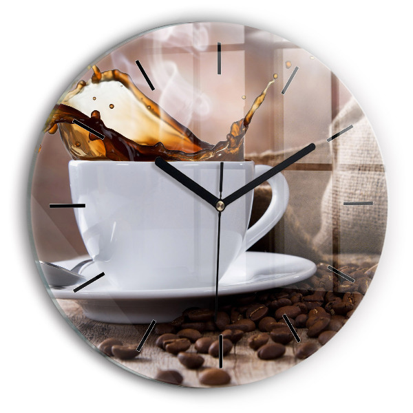 Horloge ronde Une tasse de café