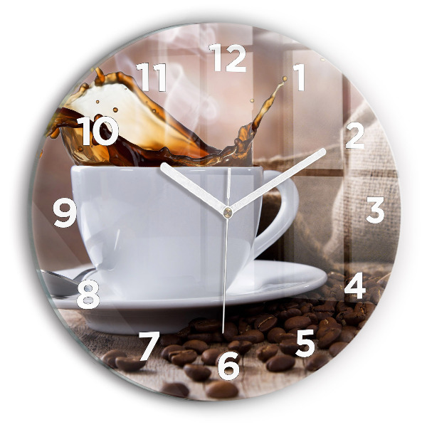 Horloge ronde Une tasse de café