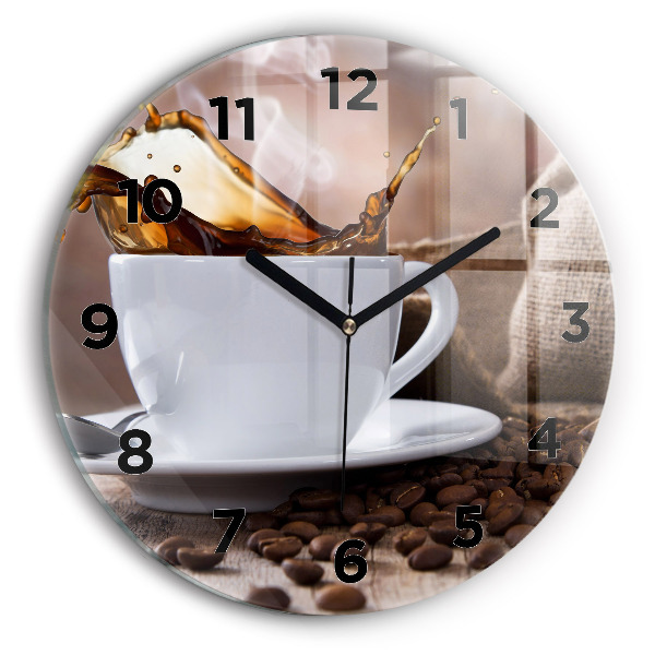 Horloge ronde Une tasse de café