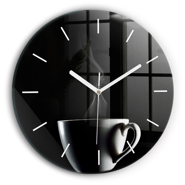 Horloge ronde Une tasse de café