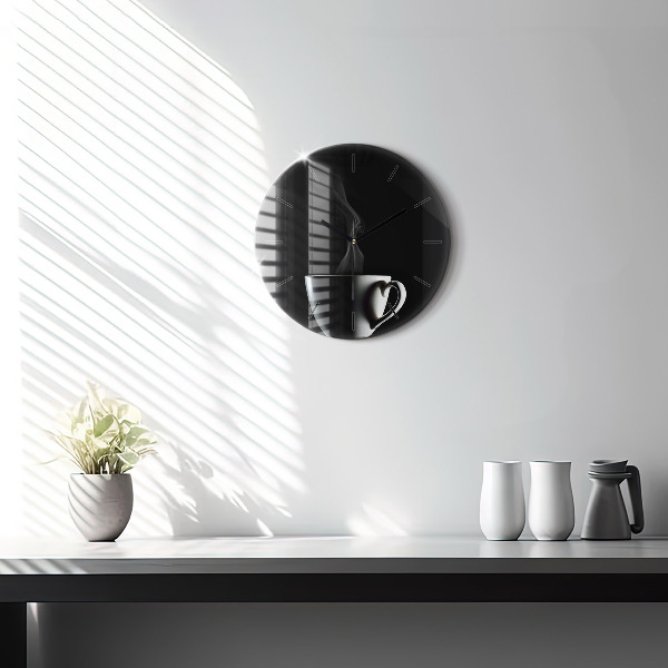 Horloge ronde Une tasse de café