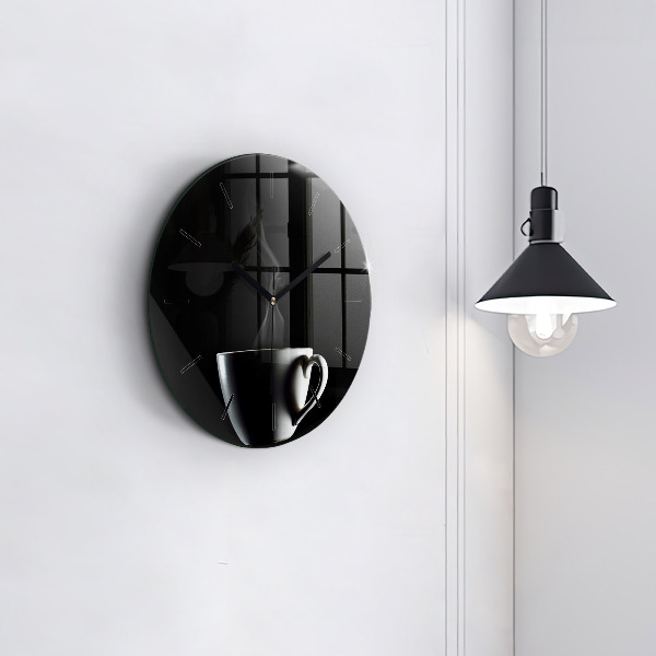 Horloge ronde Une tasse de café
