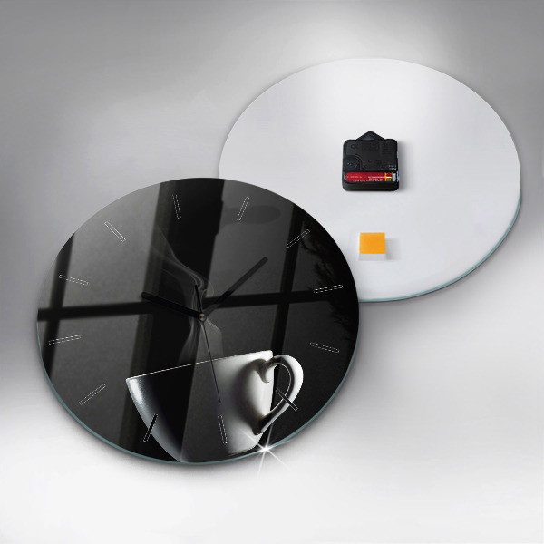 Horloge ronde Une tasse de café