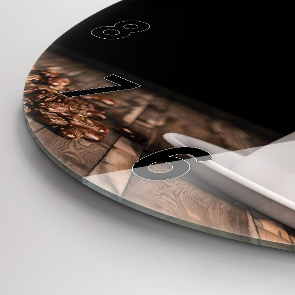 Horloge ronde Une tasse de café chaud