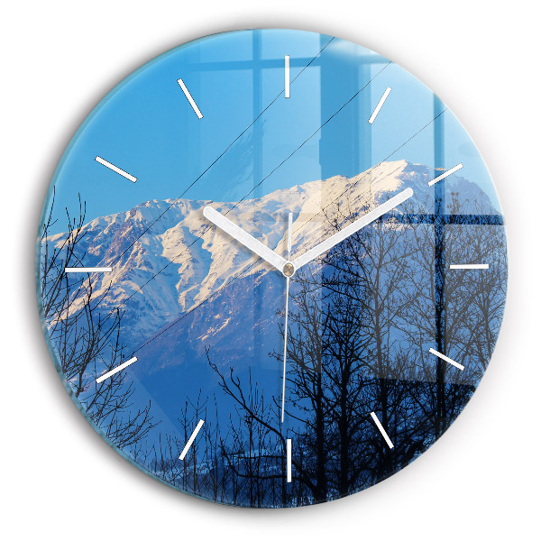 Horloge ronde Vue sur la montagne