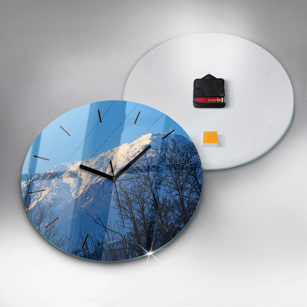 Horloge ronde Vue sur la montagne