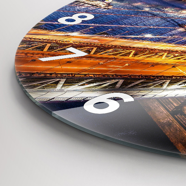 Pendule murale ronde New York et le coucher du soleil