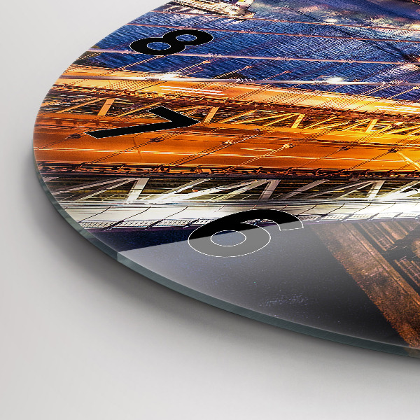 Pendule murale ronde New York et le coucher du soleil