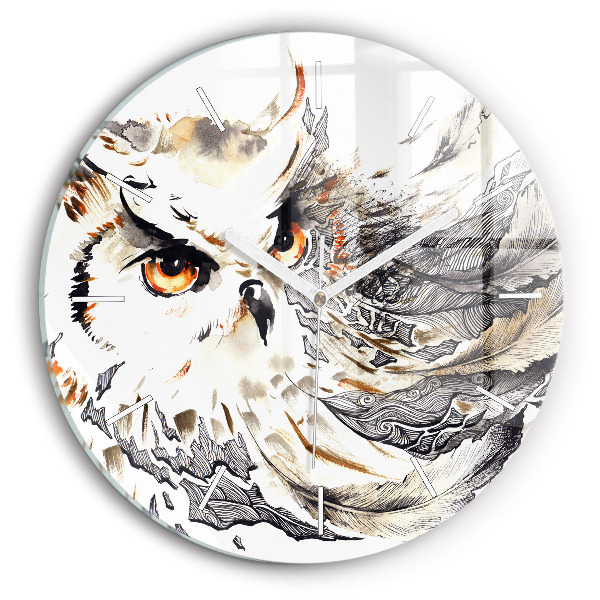 Horloge ronde Hibou symbole de sagesse
