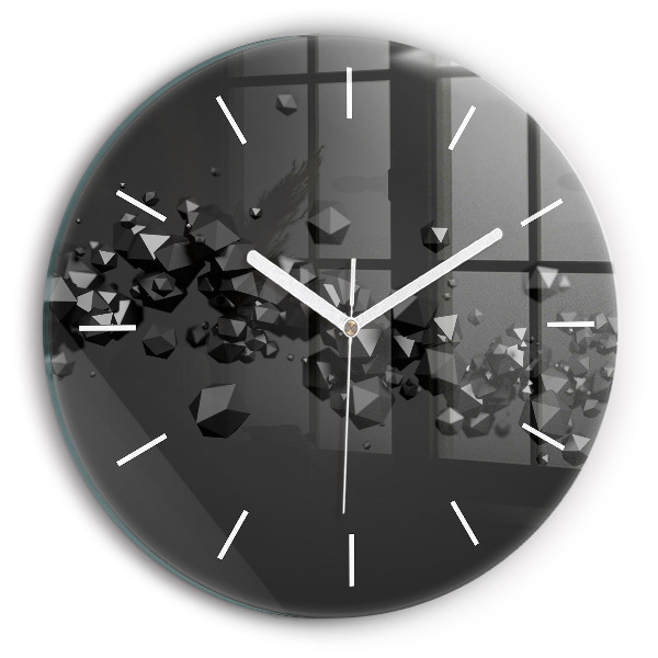 Horloge ronde Abstraction noire