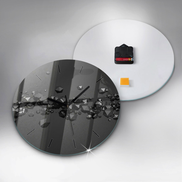 Horloge ronde Abstraction noire
