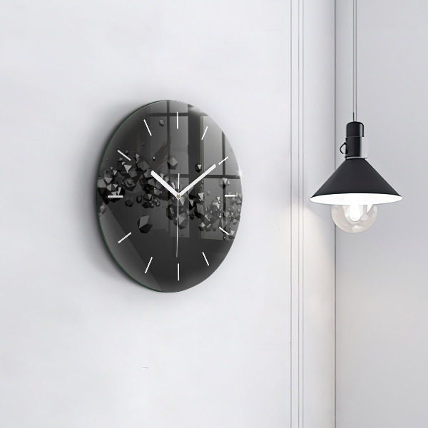 Horloge ronde Abstraction noire