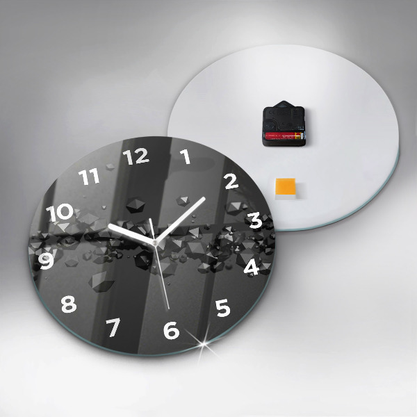 Horloge ronde Abstraction noire