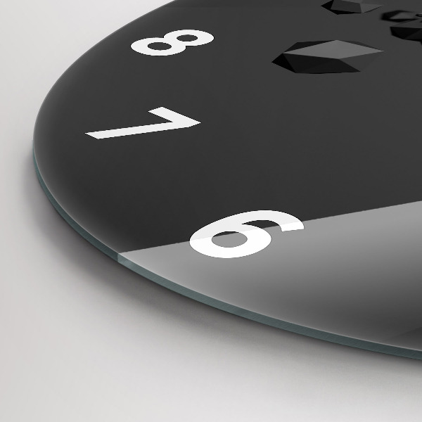 Horloge ronde Abstraction noire