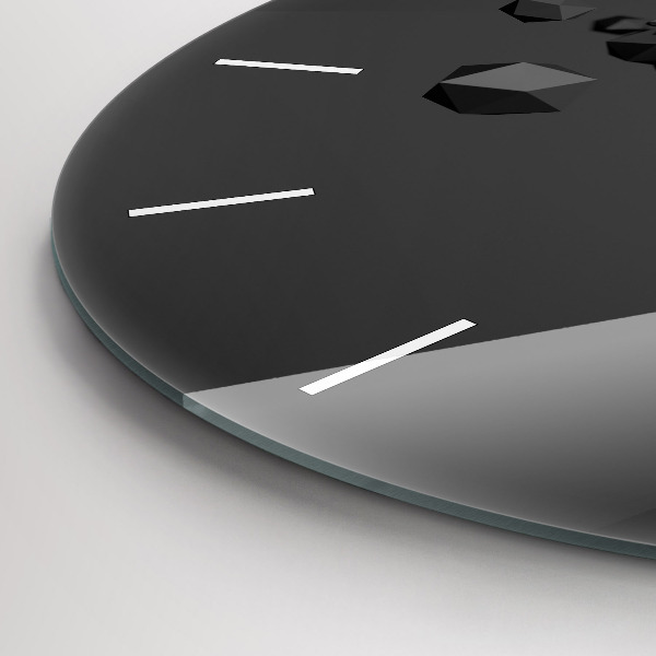 Horloge ronde Abstraction noire