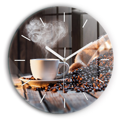 Horloge ronde Une tasse de café