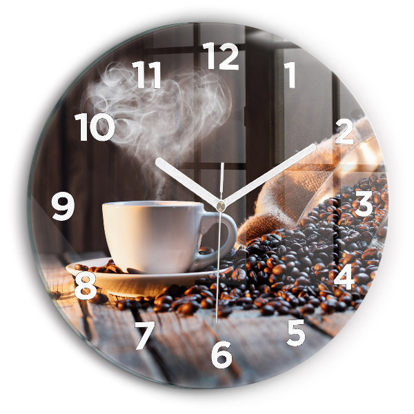 Horloge ronde Une tasse de café