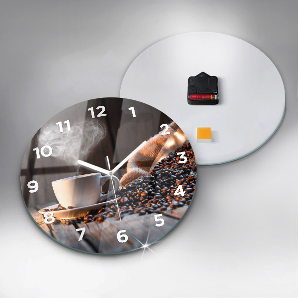 Horloge ronde Une tasse de café