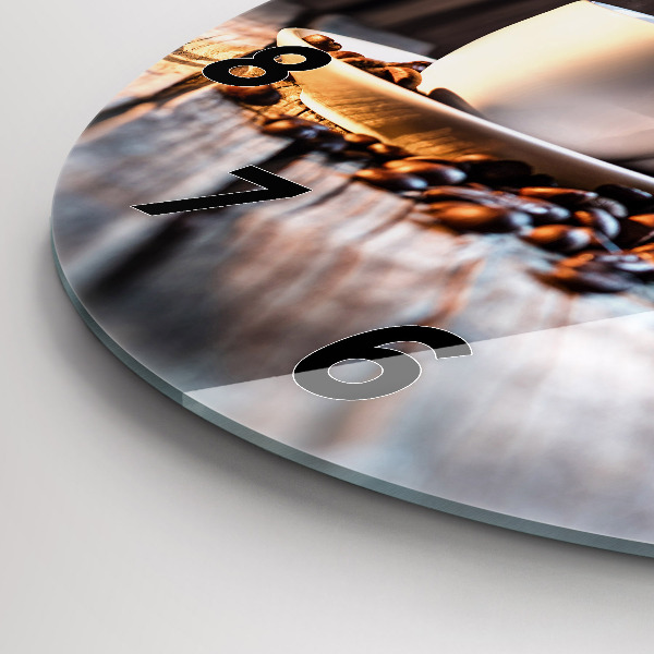 Horloge ronde Une tasse de café