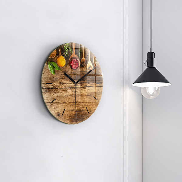 Horloge ronde 'Cuillères d''épices'