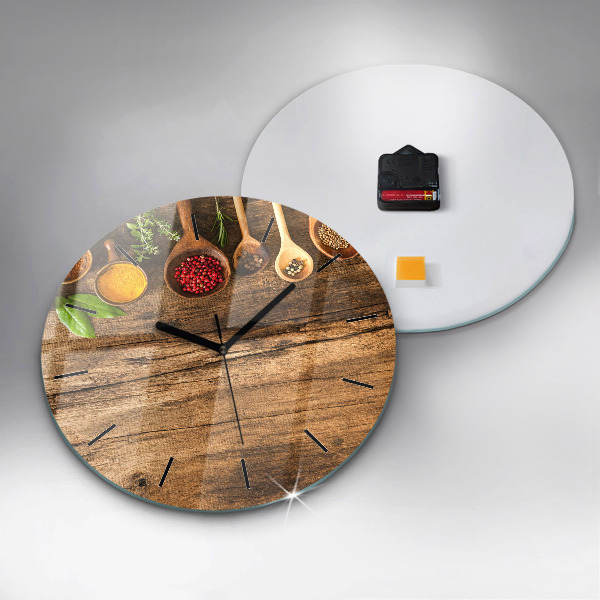 Horloge ronde 'Cuillères d''épices'
