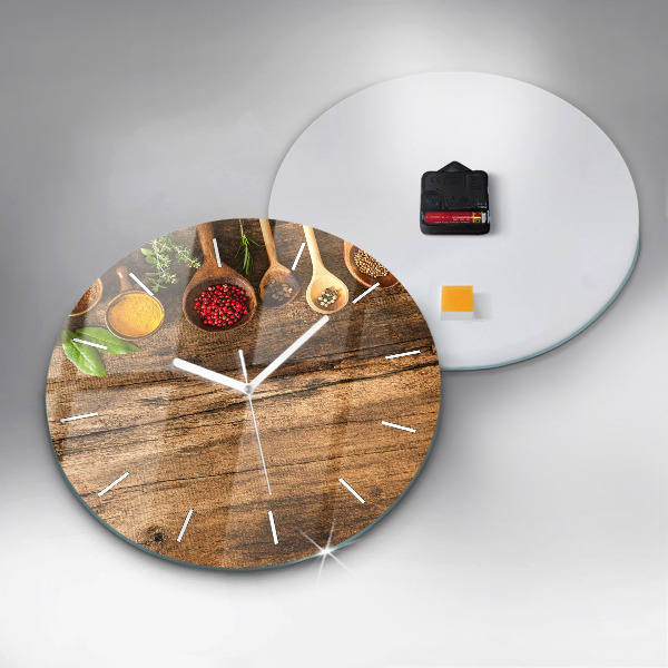 Horloge ronde 'Cuillères d''épices'