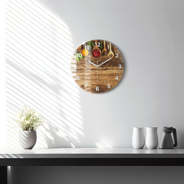 Horloge ronde 'Cuillères d''épices'