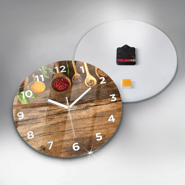 Horloge ronde 'Cuillères d''épices'