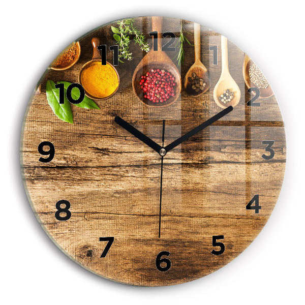 Horloge ronde 'Cuillères d''épices'