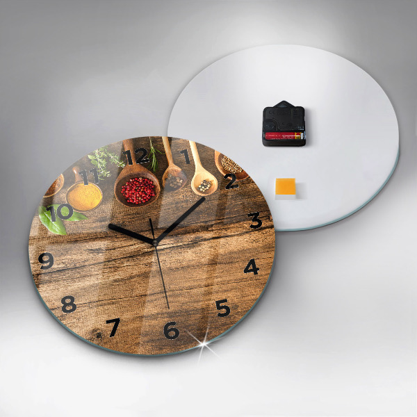 Horloge ronde 'Cuillères d''épices'