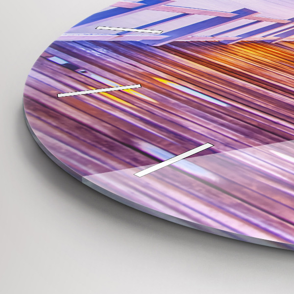 Horloge ronde Le pont du port le soir