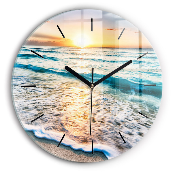 Horloge ronde Plage, mer et sable