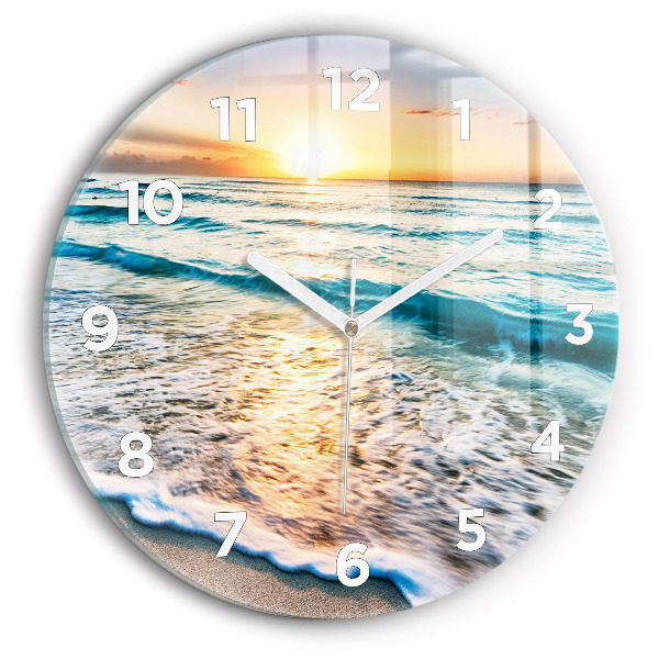 Horloge ronde Plage, mer et sable