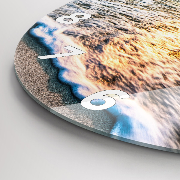Horloge ronde Plage, mer et sable