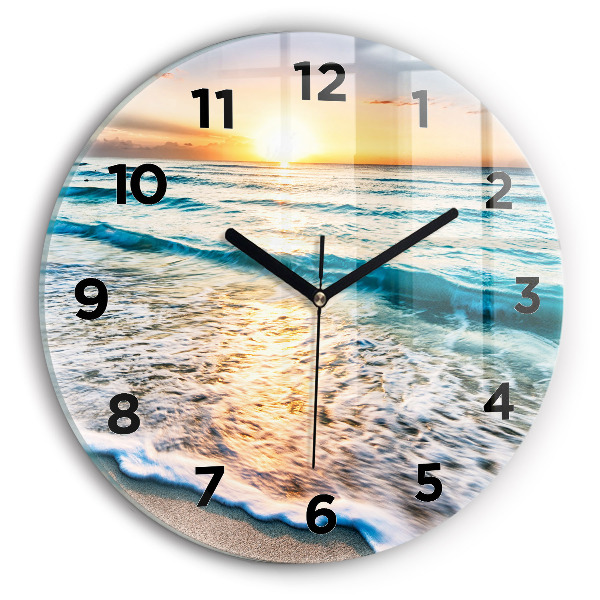 Horloge ronde Plage, mer et sable