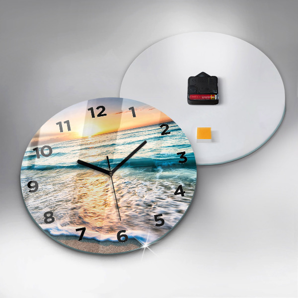 Horloge ronde Plage, mer et sable