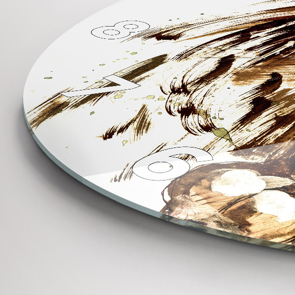 Horloge ronde 'Illustration d''un lion brun'