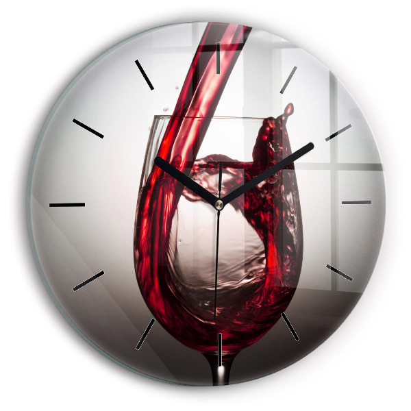 Horloge ronde Un verre de vin