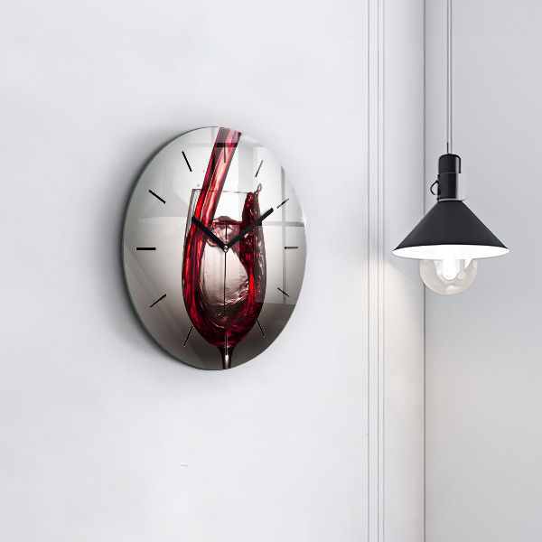 Horloge ronde Un verre de vin