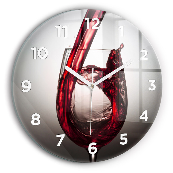 Horloge ronde Un verre de vin