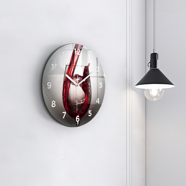 Horloge ronde Un verre de vin