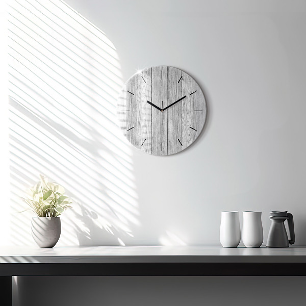 Horloge ronde Panneaux en bois