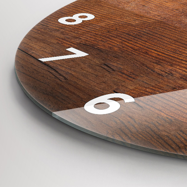 Pendule murale ronde Vieux bois