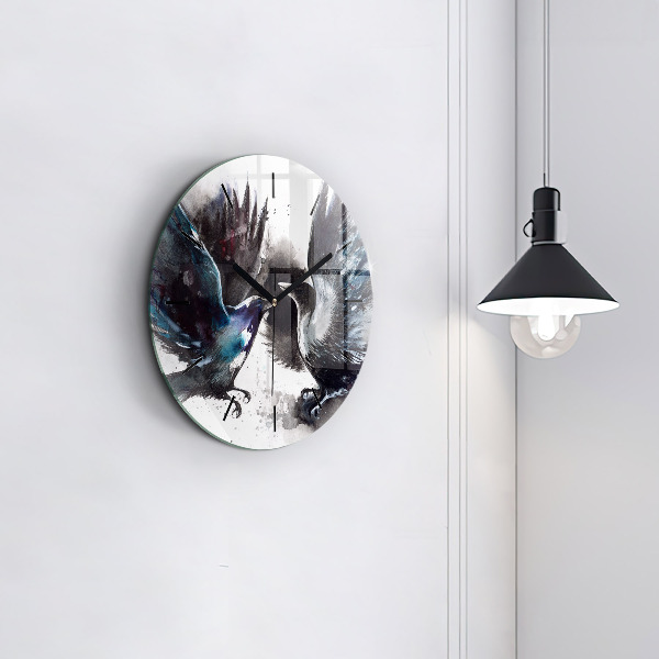 Horloge ronde Oiseaux peints